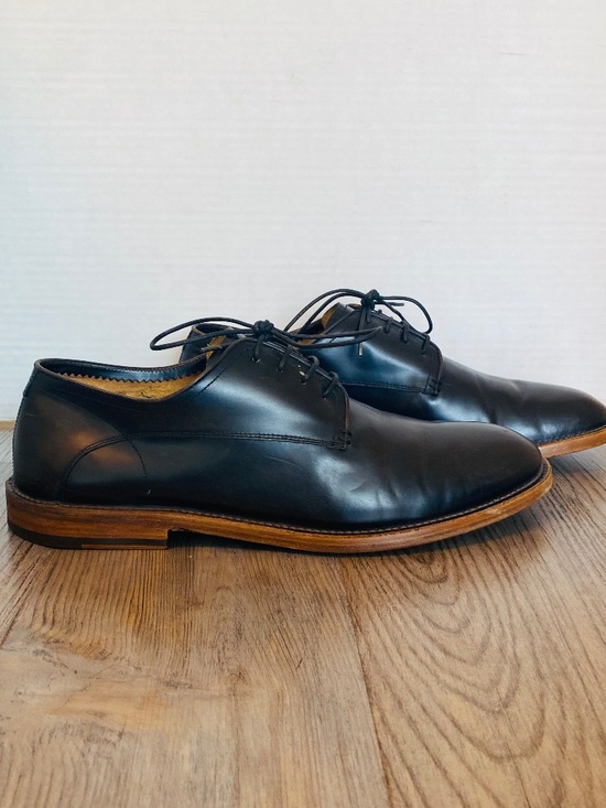 Barracuda Italy Mens Black Leather Oxfords Dress Shoes, EUR 43.5 / US 10.5. main image 6